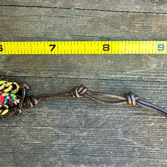 NWOT✨ Boho Western Colorful Macrame Gold Chain & Leather Friendship Bracelet - Picture 9 of 16